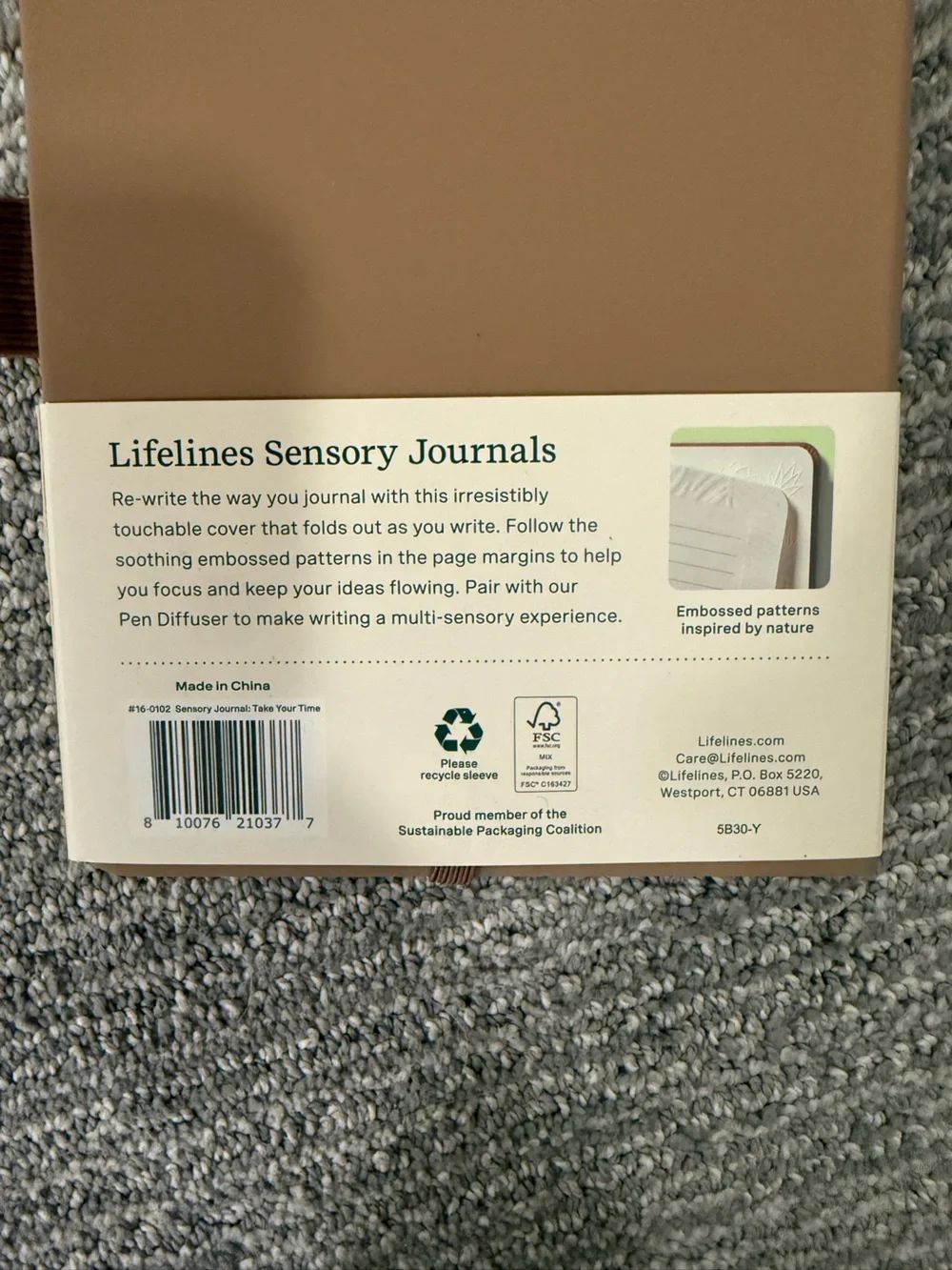 Lifelines Sensory Journal Interactive Cover Tactile Writing Notebook 160 Ruled
